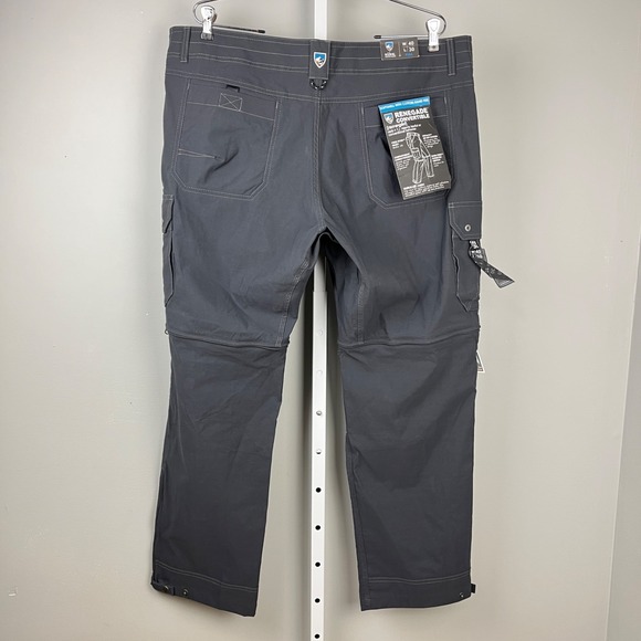 Kuhl Renegade Convertible Pants Mens 40x30‎ Dark Gray Hiking Outdoors NWOT - Picture 3 of 7